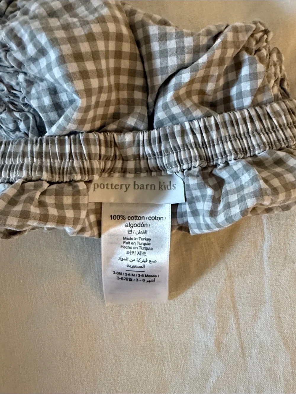 Girls' Gingham & Floral Diaper Covers - Neutral Beige & Blue Floral